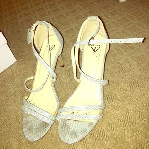 Silver strapped heels